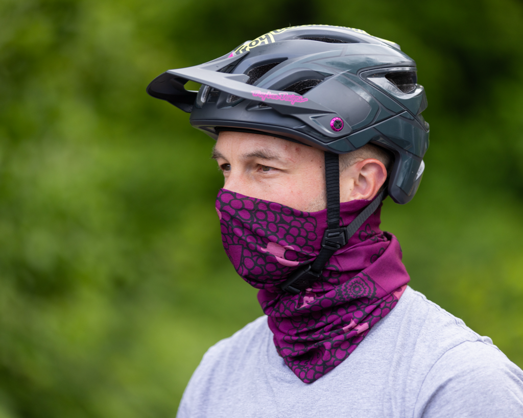 Mint Sauce neck tube worn to cover rider's mouth and nose