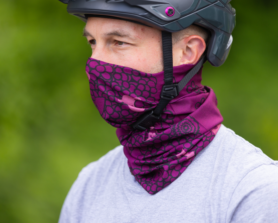 Mint Sauce neck tube worn over lower half of face